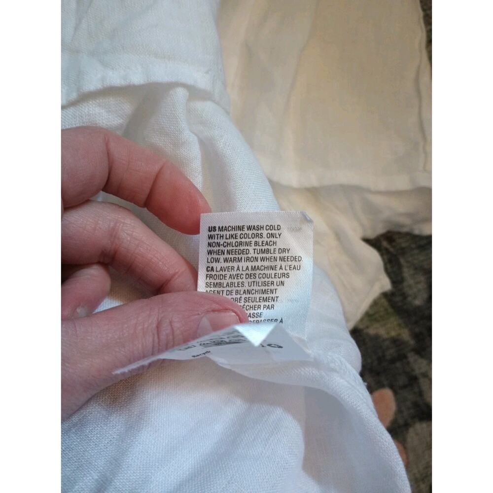 Charter Club Womens Luxury Linen Edwardian Top XS Button Cottage Old Money - Picture 7 of 9